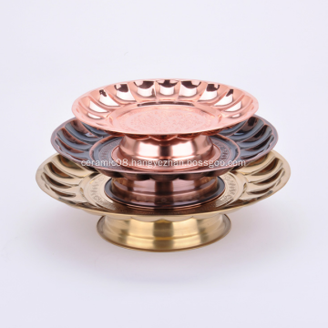 Stainless Steel Round Shape Plate With Pedestal